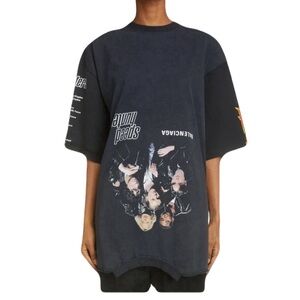 BALENCIAGA Speed Hunter Upside Down Oversized Short Sleeve T-shirt Black